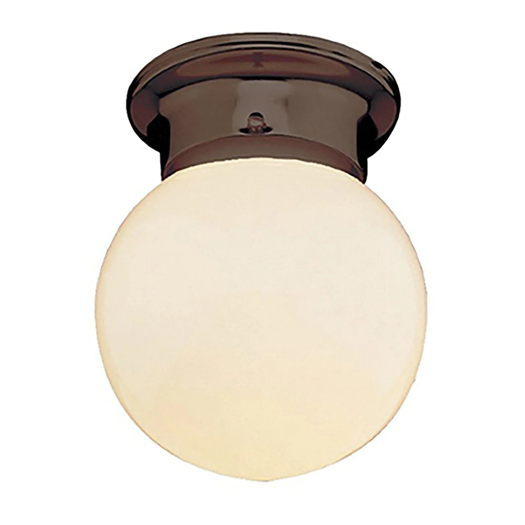 Trans Globe Dash 6" Flush Mount Globe Ceiling Light with Pull Chain - Rubbed Oil Bronze