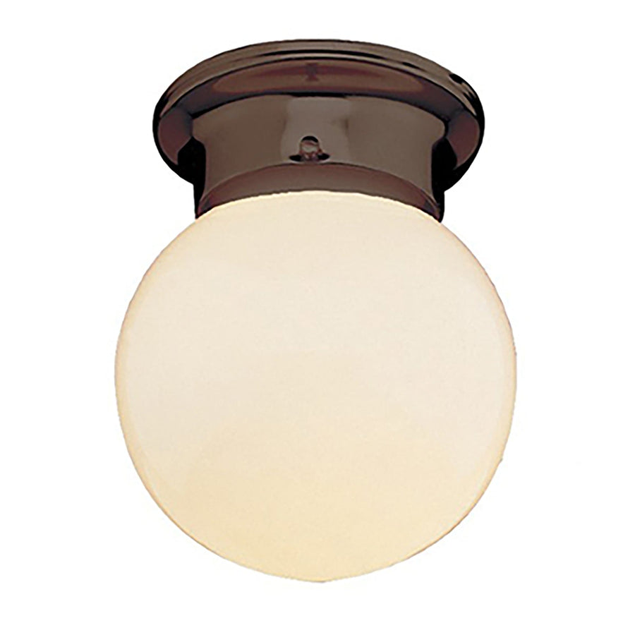 Trans Globe Dash 6" Flush Mount Globe Ceiling Light with Pull Chain - Rubbed Oil Bronze