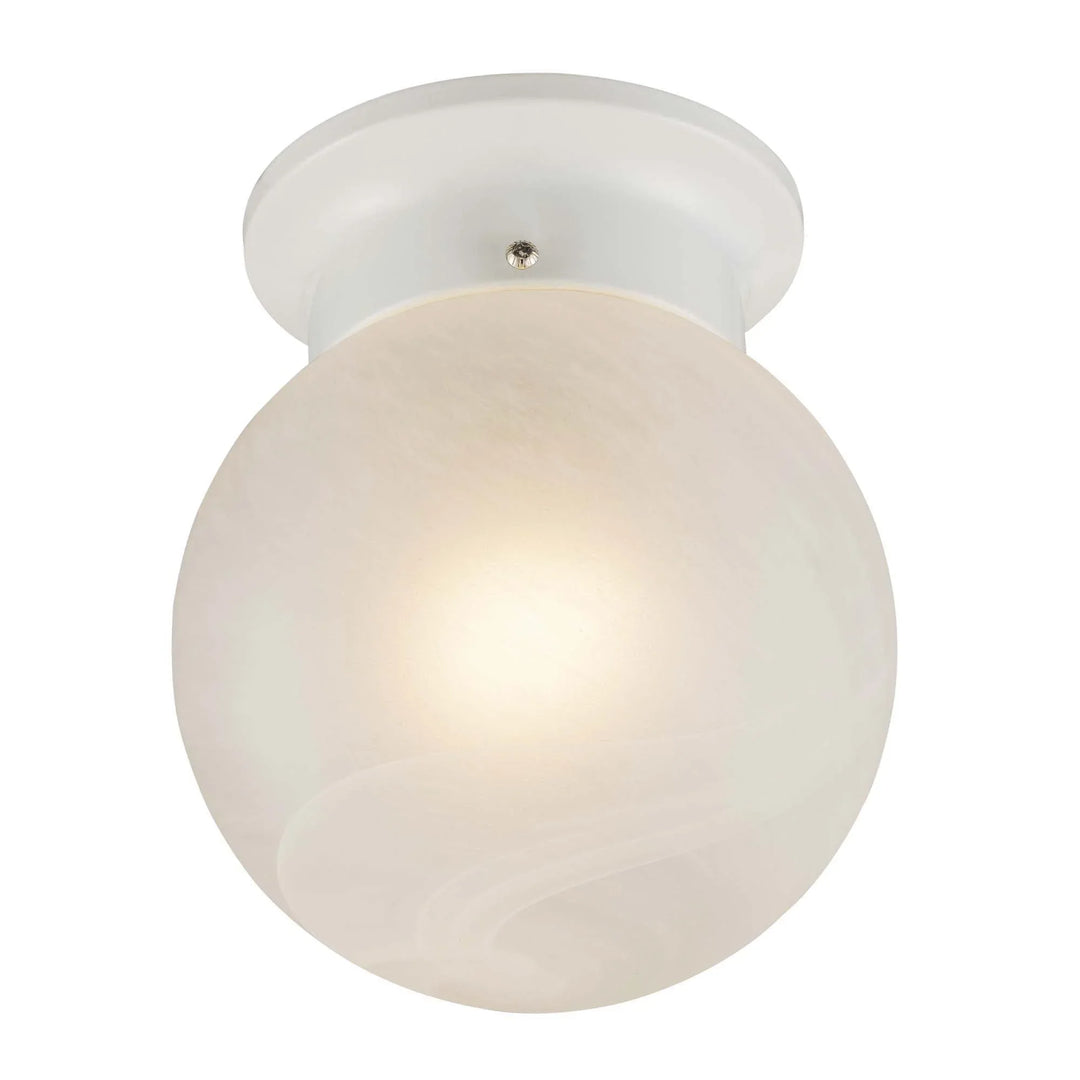 Trans Globe Dash 6" Flushmount Globe Mbzd - White