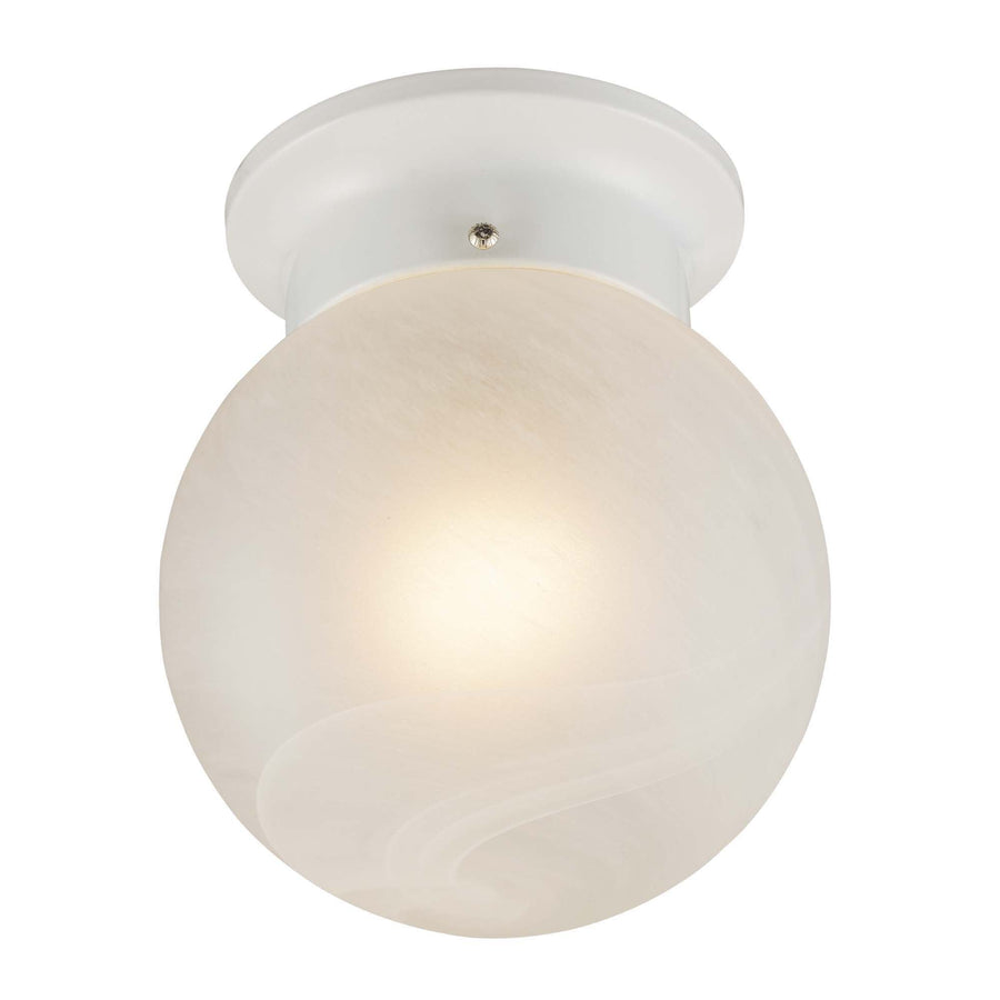 Trans Globe Dash 6" Flushmount Globe Mbzd - White