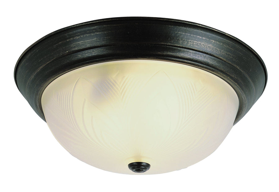 Trans Globe Del Mar 11" Flush Mount Ceiling Light Frost Glass - Rubbed Oil Bronze