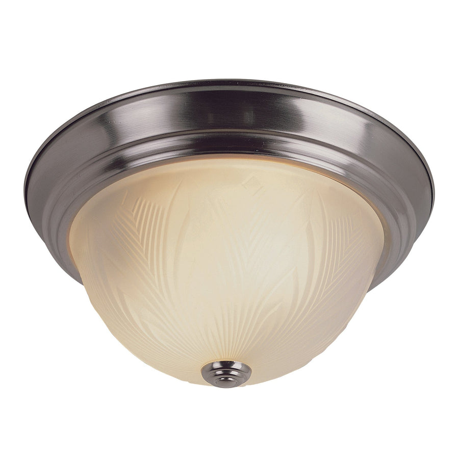 Trans Globe Del Mar 15" Flush Mount Ceiling Light Frost Leaf - Brushed Nickel