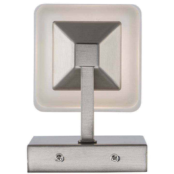 Trans Globe Edwards 1-Light Shaded Armed Sconce Square Frost Glass - Brushed Nickel