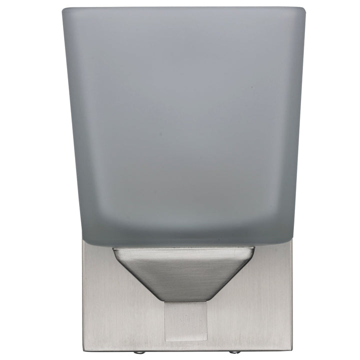 Trans Globe Edwards 1-Light Shaded Armed Sconce Square Frost Glass - Brushed Nickel