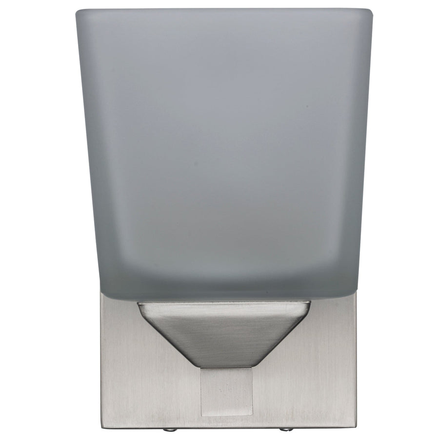 Trans Globe Edwards 1-Light Shaded Armed Sconce Square Frost Glass - Brushed Nickel