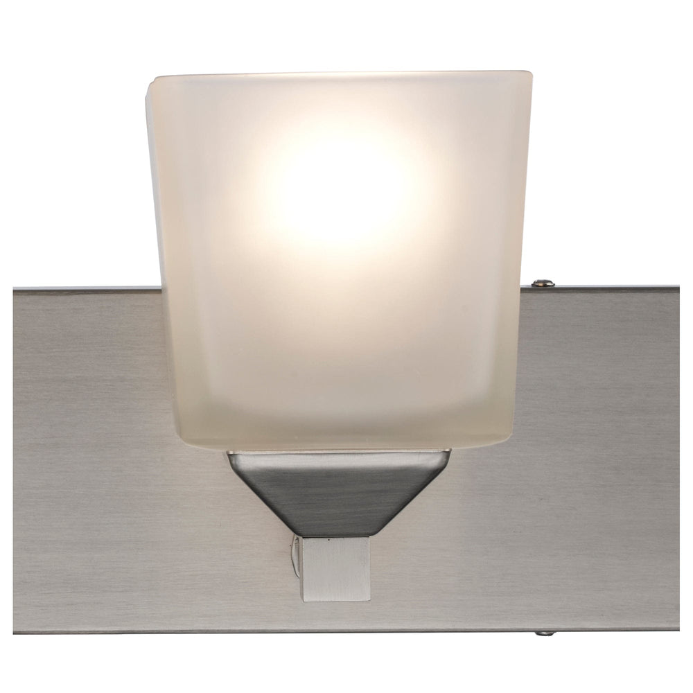 Trans Globe Edwards 2 - Light 18" Vanity Bar Square Frost Glass - Brushed Nickel