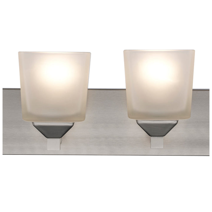 Trans Globe Edwards 4 - Light 30" Vanity Bar Square Frost Glass - Brushed Nickel