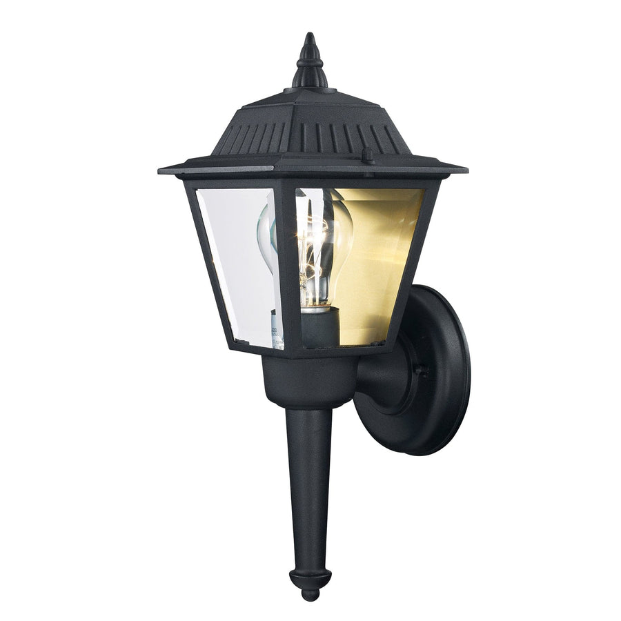 Trans Globe Estate 14-In. 1-Light Classic Carriage-Style Outdoor Wall Lantern - Black