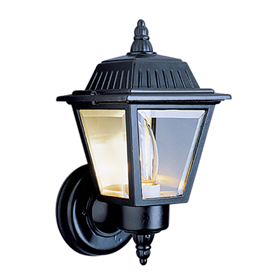 Trans Globe Estate Collection 1-Light Armed, Up-Light Outdoor Wall Lantern - Black