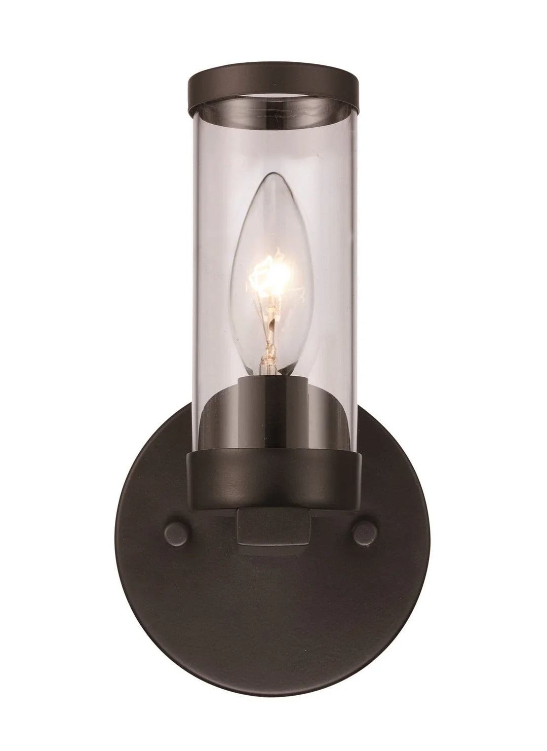 Trans Globe Fillmore Clear Glass Shaded 1-Light Wall Sconce Candle - Black