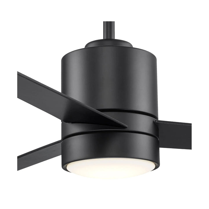 Trans Globe : Finnley Collection Indoor LED Light, 3-Blade Ceiling Fan with Opal Glass Lens- Black