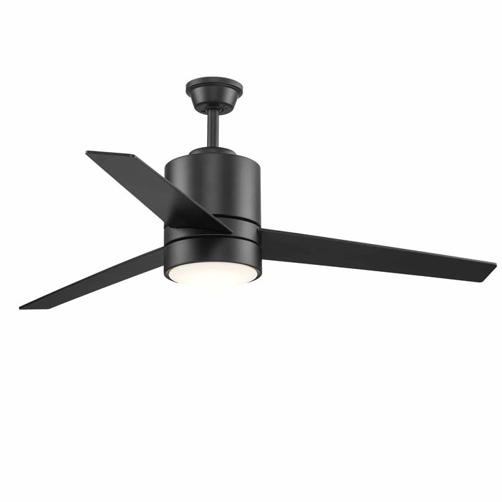 Trans Globe : Finnley Collection Indoor LED Light, 3-Blade Ceiling Fan with Opal Glass Lens- Black