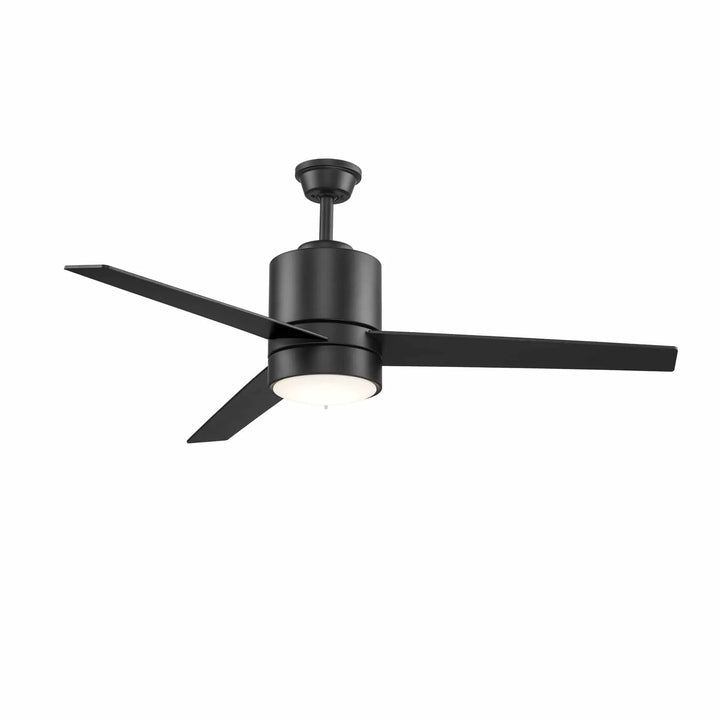 Trans Globe : Finnley Collection Indoor LED Light, 3-Blade Ceiling Fan with Opal Glass Lens- Black
