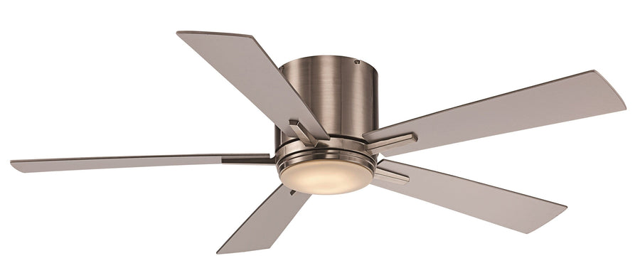 Trans Globe Finnley Collection Indoor LED Light, 5-Blade Ceiling Fan with Opal Glass Lens- Brushed Nickel