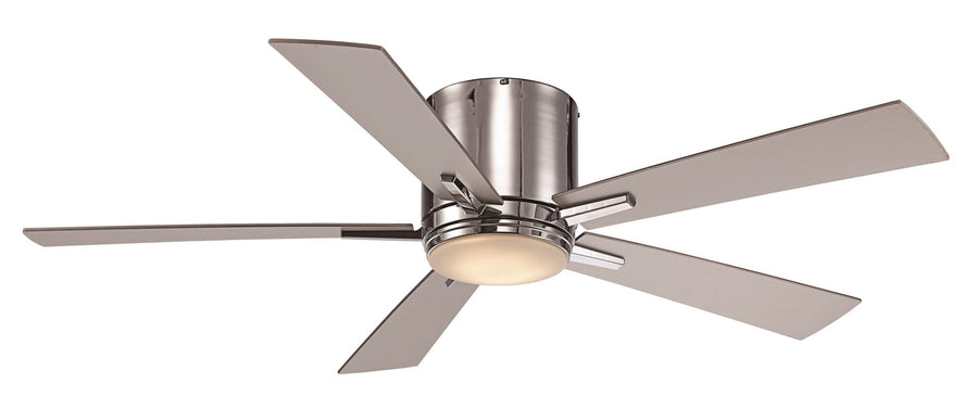 Trans Globe Finnley Collection Indoor LED Light, 5-Blade Ceiling Fan with Opal Glass Lens- Polished Chrome