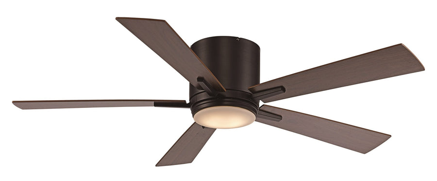 Trans Globe Finnley Collection Indoor LED Light, 5-Blade Ceiling Fan with Opal Glass Lens- Rubbed Oil Bronze