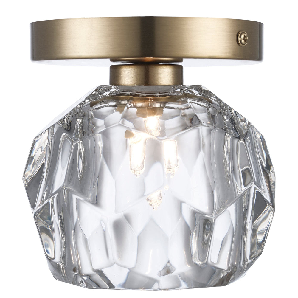 Trans Globe Fitz 1-light Semi-Flush Crystal Shade - Antique Gold