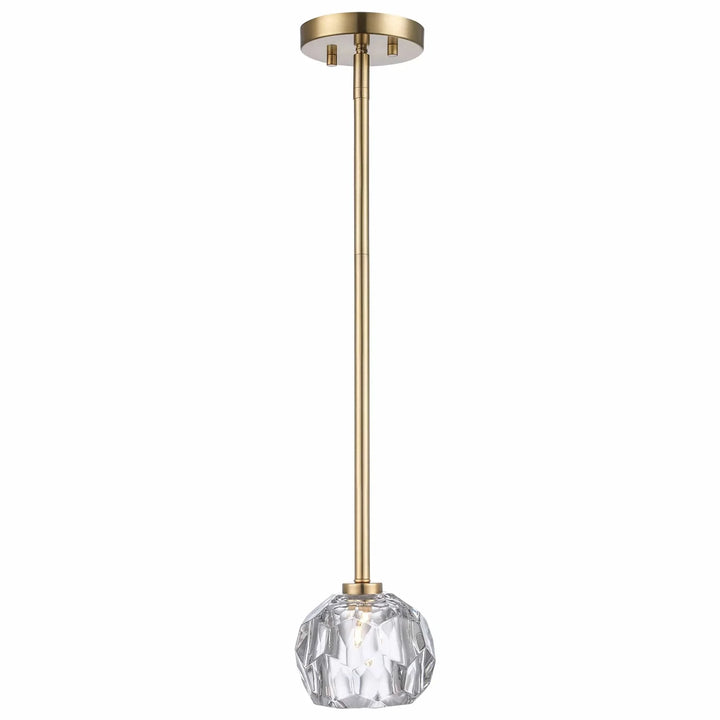 Semi flush crystal shade ceiling light with antique gold finish for modern living room or hallway