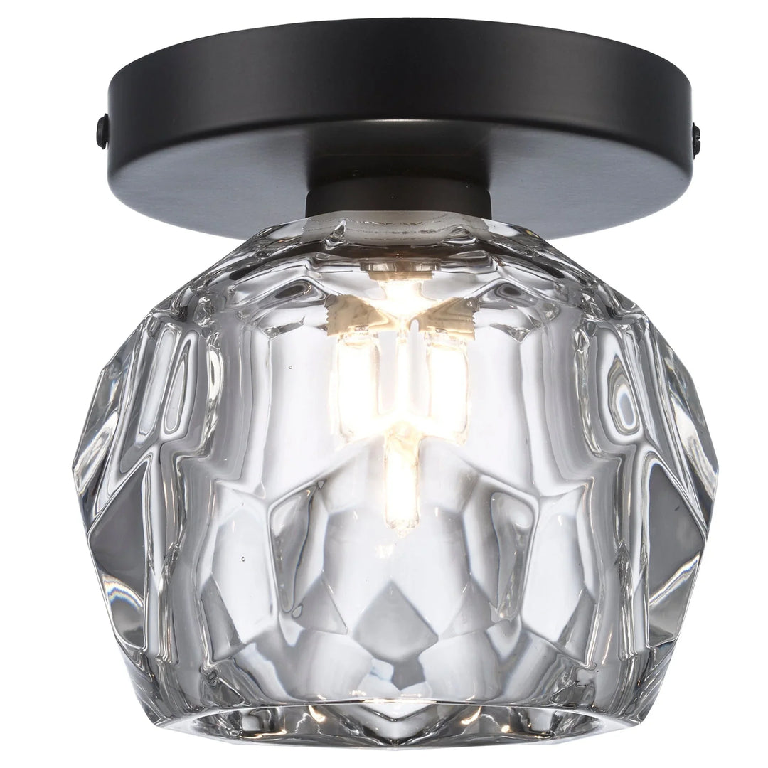 Trans Globe Fitz 1-light Semi-Flush Crystal Shade - Black