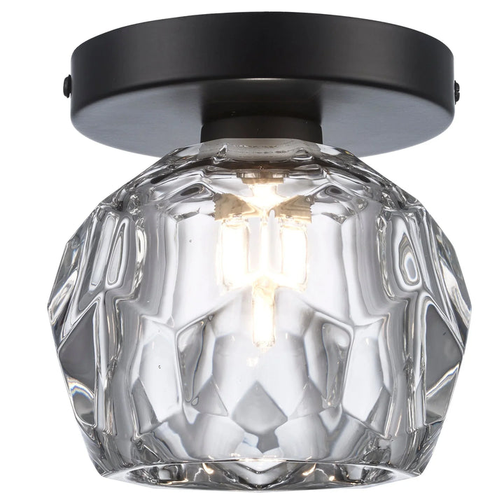 Trans Globe Fitz 1-light Semi-Flush Crystal Shade - Black