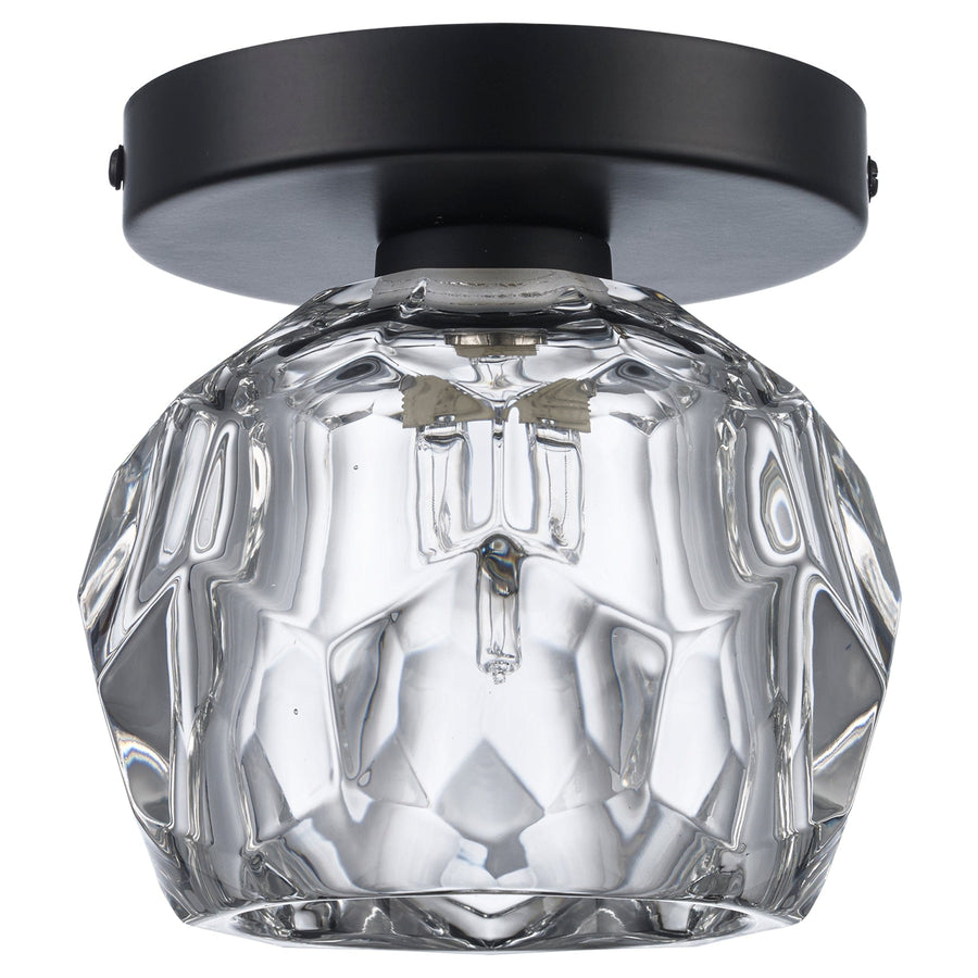 Trans Globe Fitz 1-light Semi-Flush Crystal Shade - Black