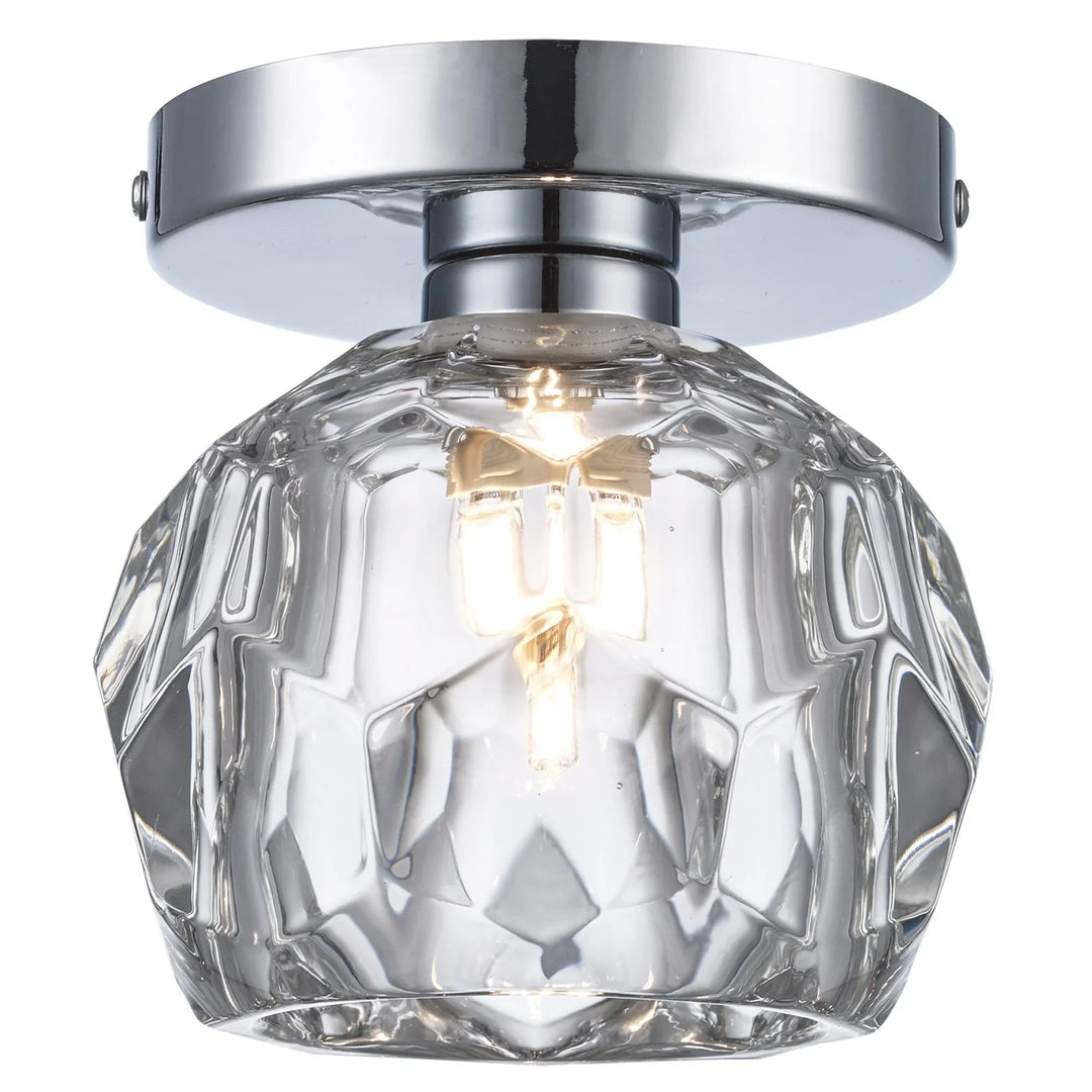 Trans Globe Fitz 1-light Semi-Flush Crystal Shade - Polished Chrome