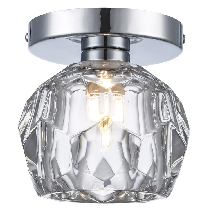 Trans Globe Fitz 1-light Semi-Flush Crystal Shade - Polished Chrome