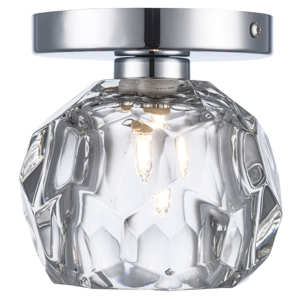 Trans Globe Fitz 1-light Semi-Flush Crystal Shade - Polished Chrome