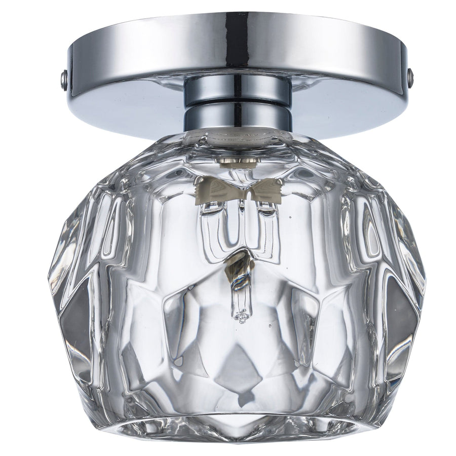 Trans Globe Fitz 1-light Semi-Flush Crystal Shade - Polished Chrome