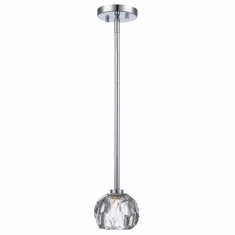 Trans Globe Fitz 1-light Semi-Flush Crystal Shade - Polished Chrome