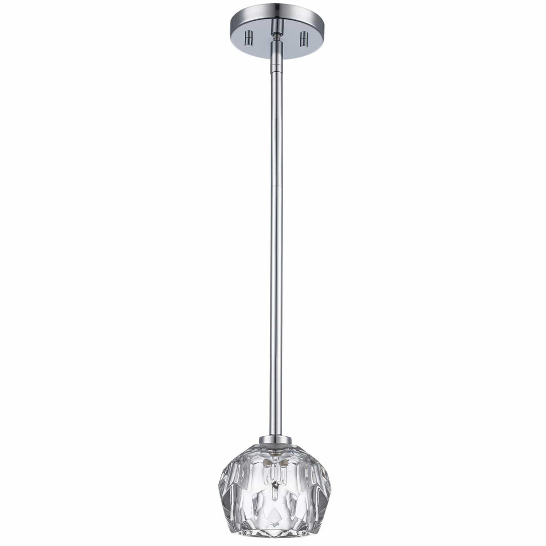 Ceiling semi-flush mount light with crystal shade and polished chrome finish for modern interiors