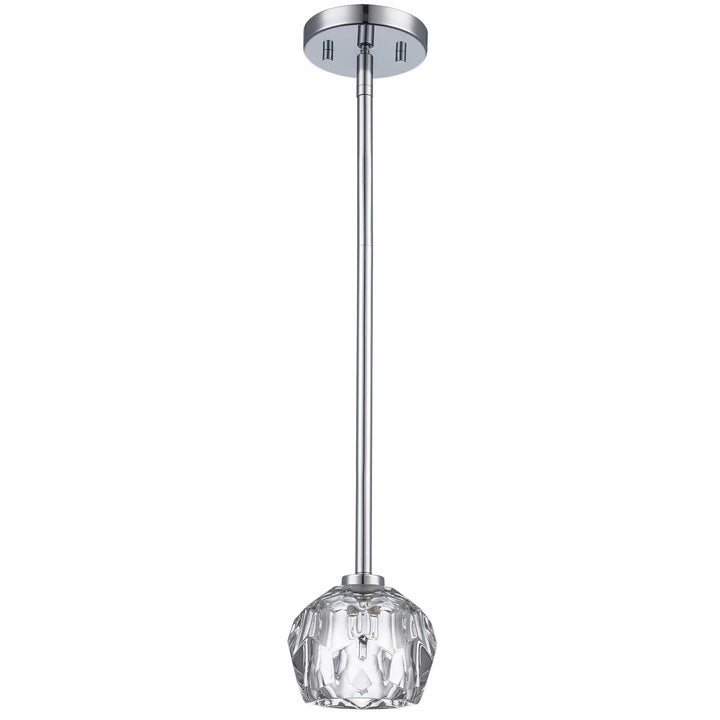 Ceiling semi-flush mount light with crystal shade and polished chrome finish for modern interiors