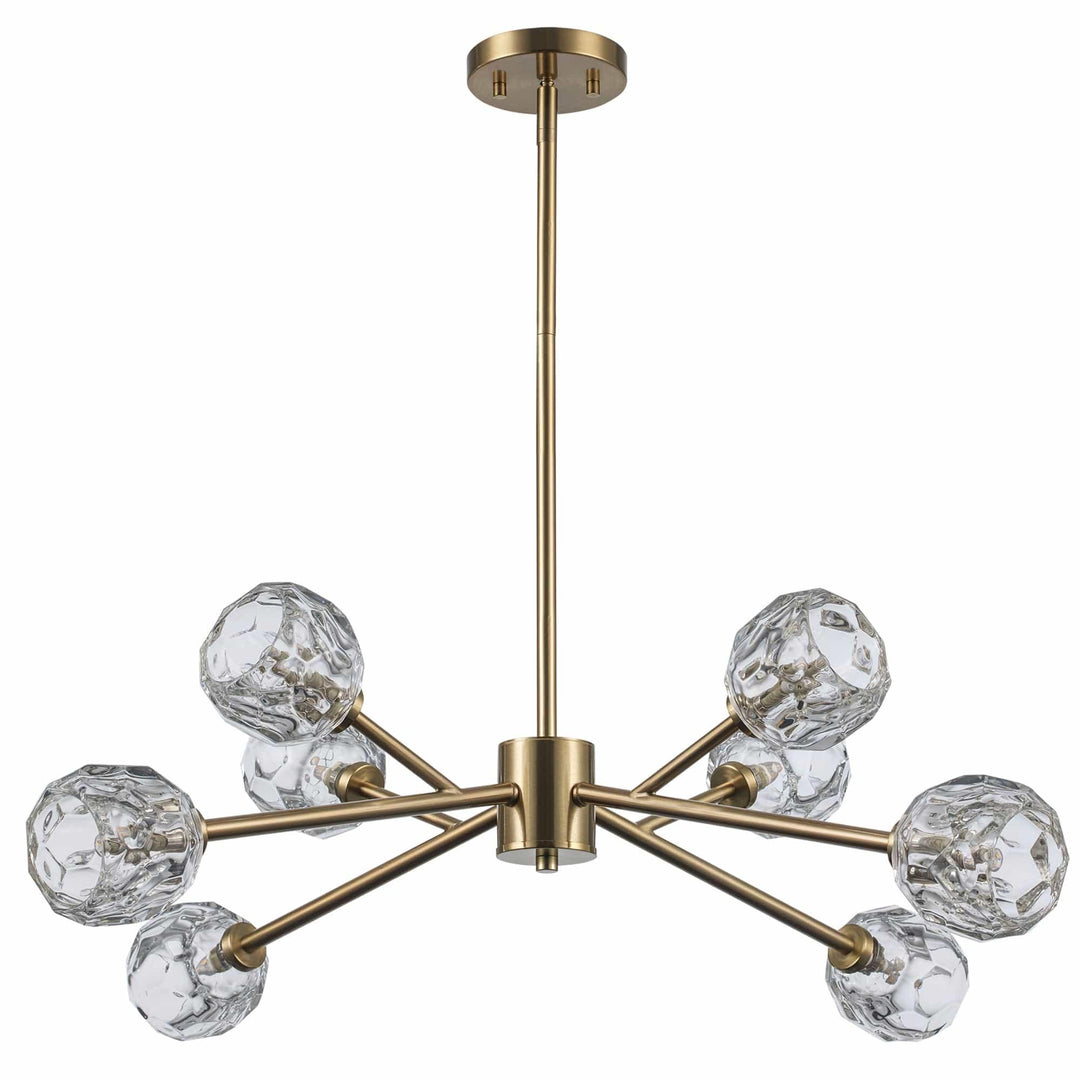Trans Globe Fitz 8-light Modern Crystal Shade -Antique Gold