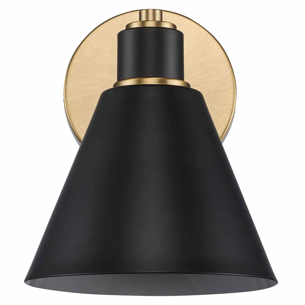 Trans Globe ForgeLume 1 - Light Dimmable Wall Sconce Light Metalshades - Antique Gold / Black