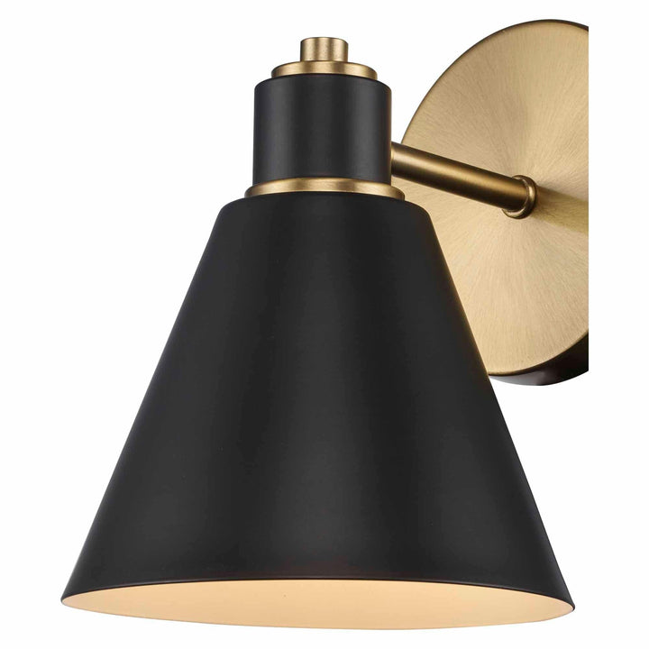 Trans Globe ForgeLume 1 - Light Dimmable Wall Sconce Light Metalshades - Antique Gold / Black