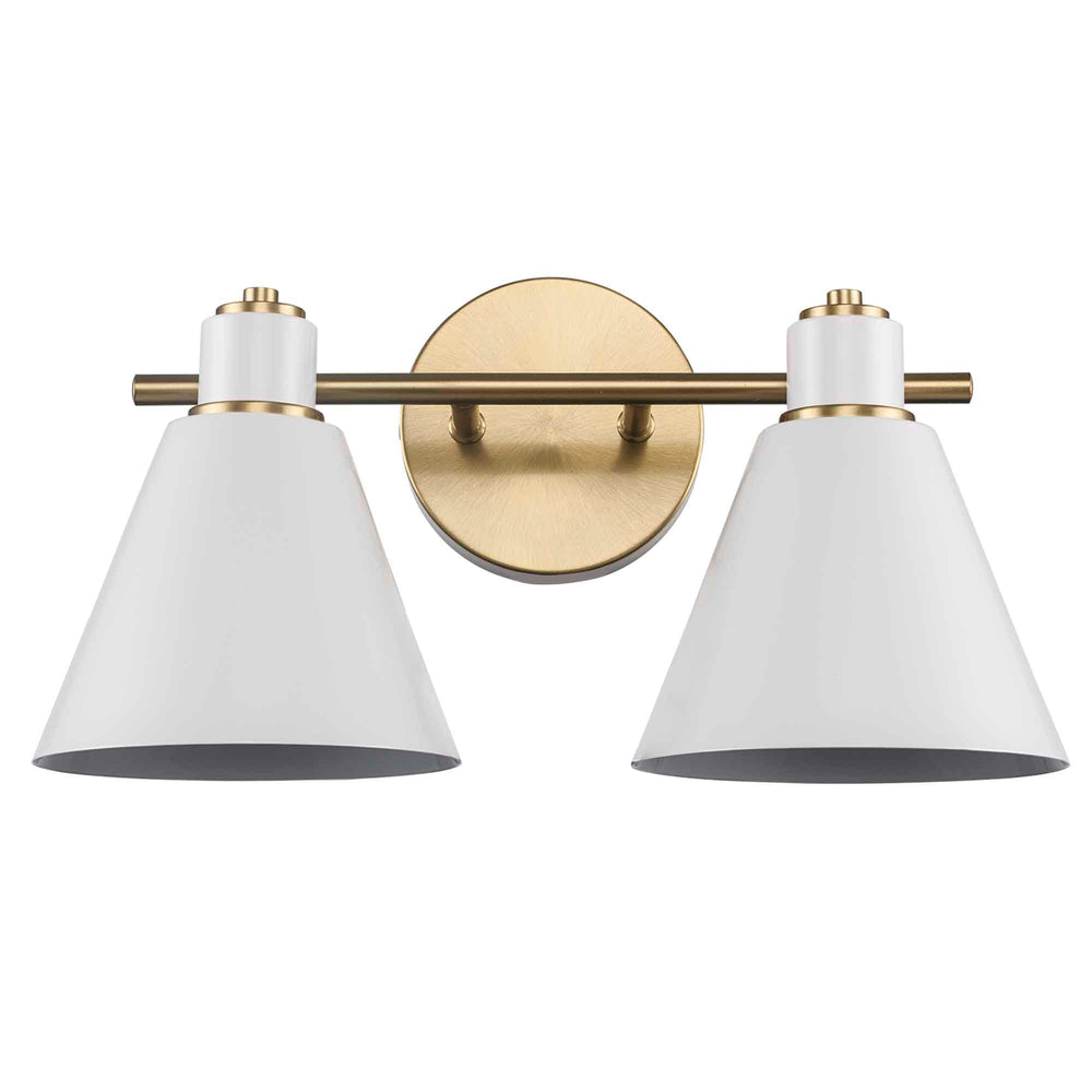 Trans Globe ForgeLume 2 - Light Dimmable Vanity Light Metalshades - Antique Gold / White