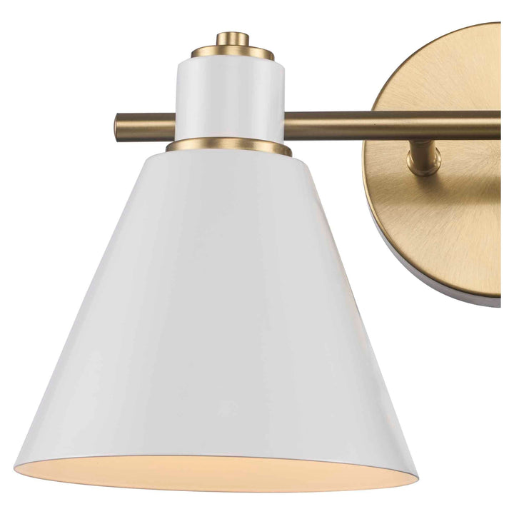 Trans Globe ForgeLume 2 - Light Dimmable Vanity Light Metalshades - Antique Gold / White