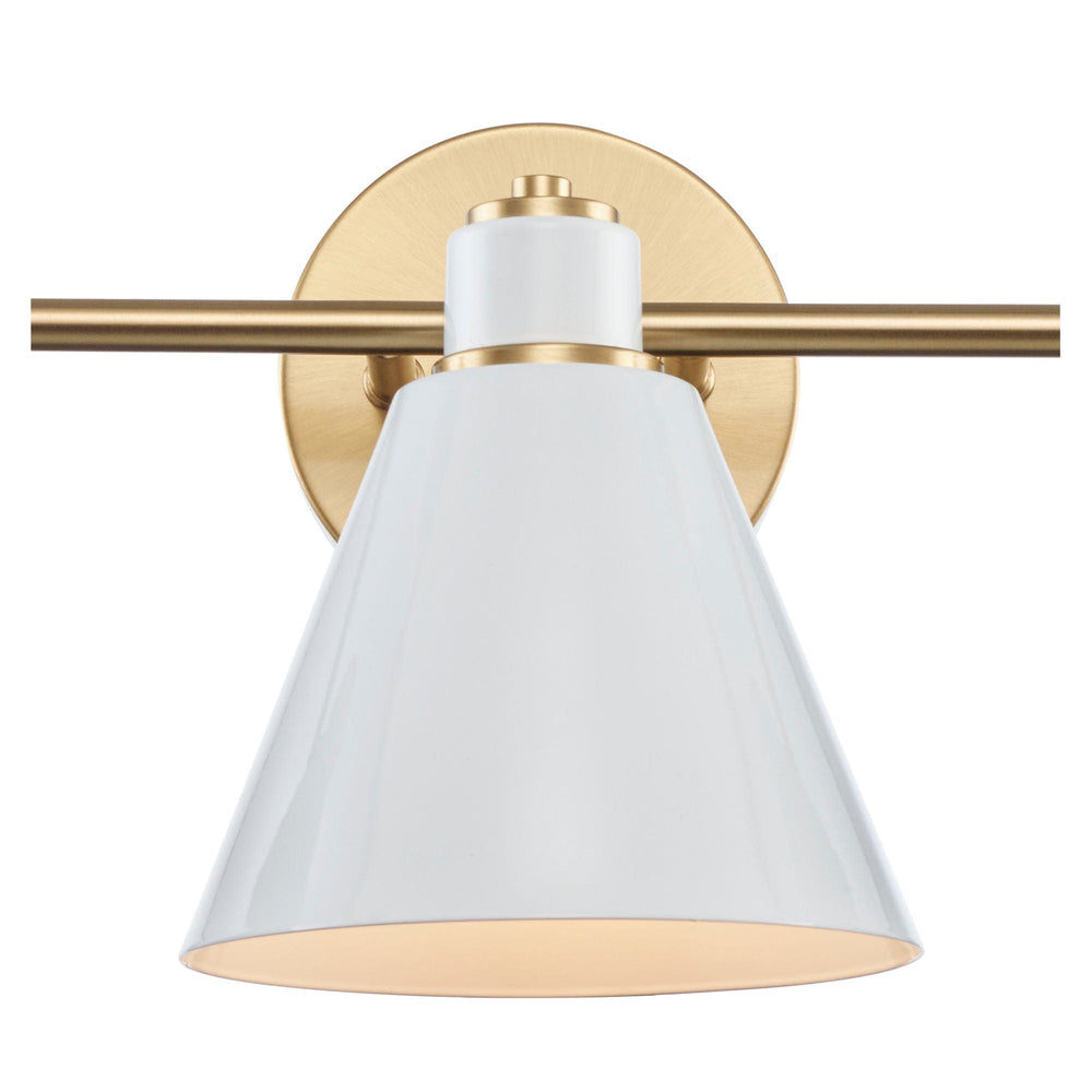 Trans Globe ForgeLume 3 - Light Dimmable Vanity Light Metal Shades- Antique Gold / White