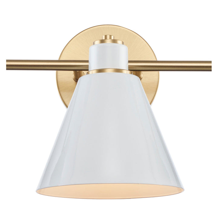 Trans Globe ForgeLume 3 - Light Dimmable Vanity Light Metal Shades- Antique Gold / White