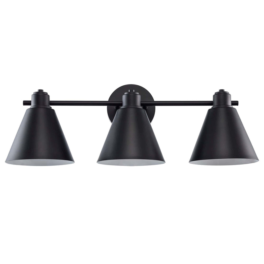 Trans Globe ForgeLume 3 - Light Dimmable Vanity Light Metal Shades- Black