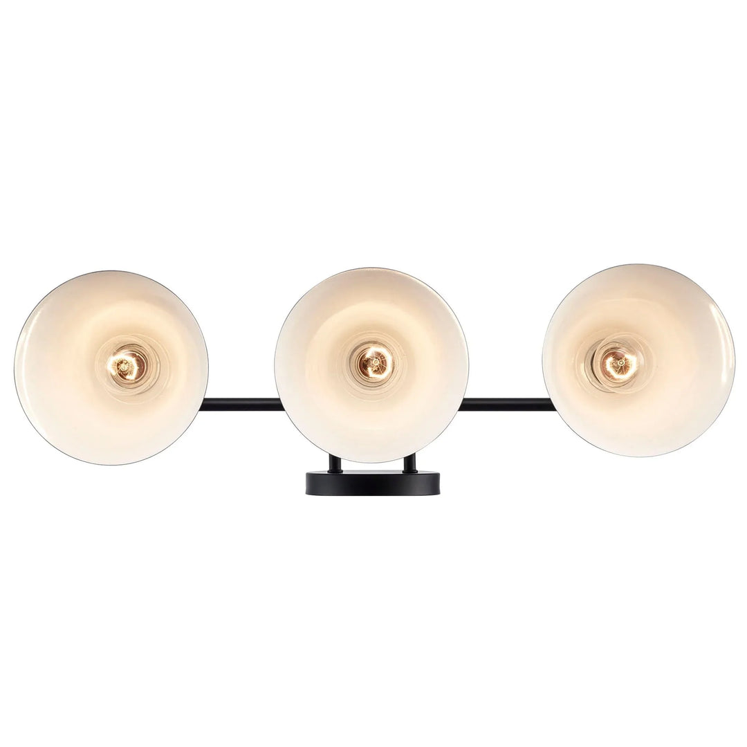 Trans Globe ForgeLume 3 - Light Dimmable Vanity Light Metal Shades- Black
