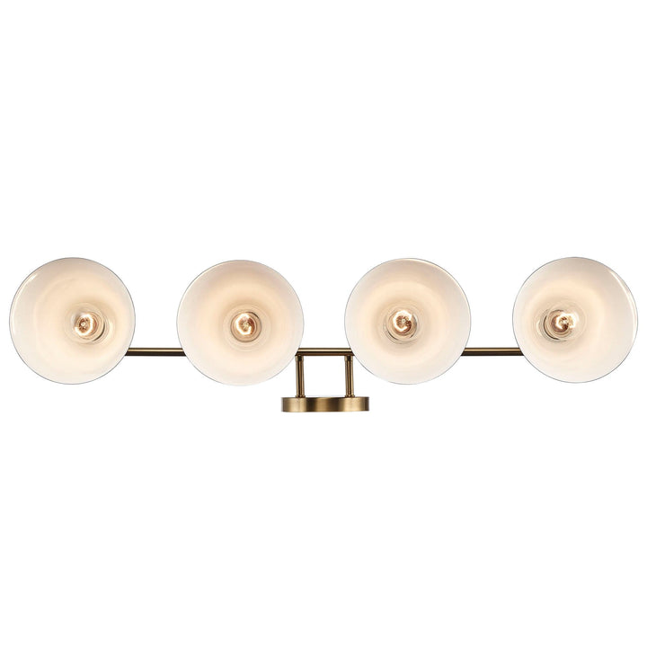 Trans Globe ForgeLume 4 - Light Dimmable Vanity Light Metal Shades -Antique Gold / Black