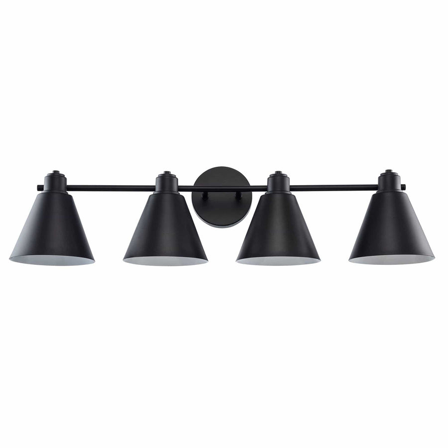 Trans Globe ForgeLume 4 - Light Dimmable Vanity Light Metal Shades - Black