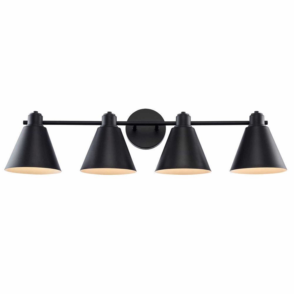 Trans Globe ForgeLume 4 - Light Dimmable Vanity Light Metal Shades - Black
