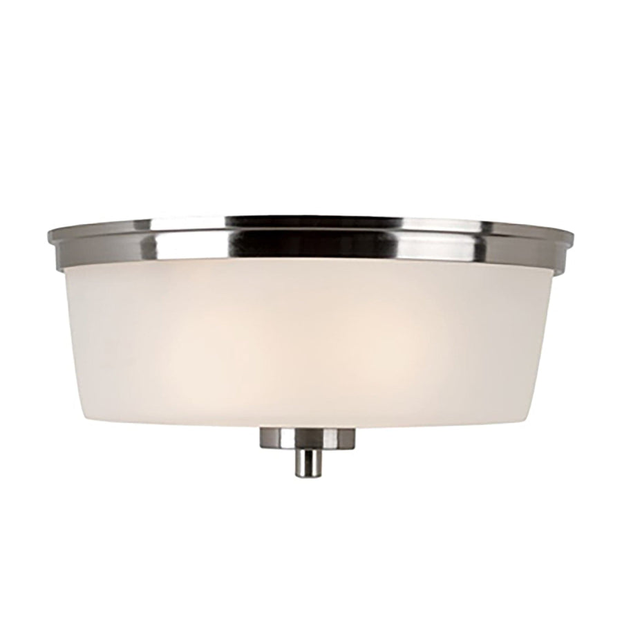 Trans Globe Fusion Collection 2-Light Shaded Flush Mount Indoor Ceiling Light - Brushed Nickel