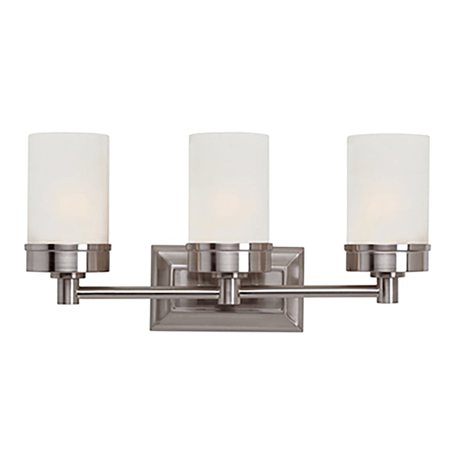 Trans Globe Fusion Collection 3-Light Shaded Bath Bar Vanity Wall Light - Brushed Nickel