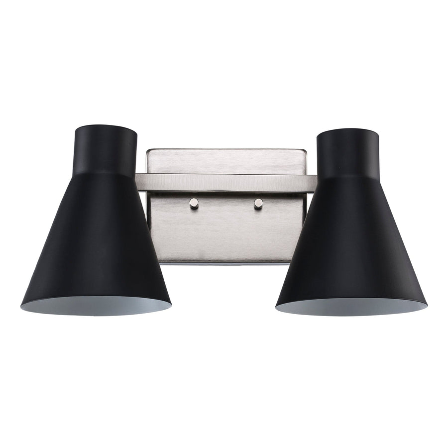 Trans Globe Gearshine 2 - Light Dimmable Vanity Flared Shade - Black / Brushed Nickel