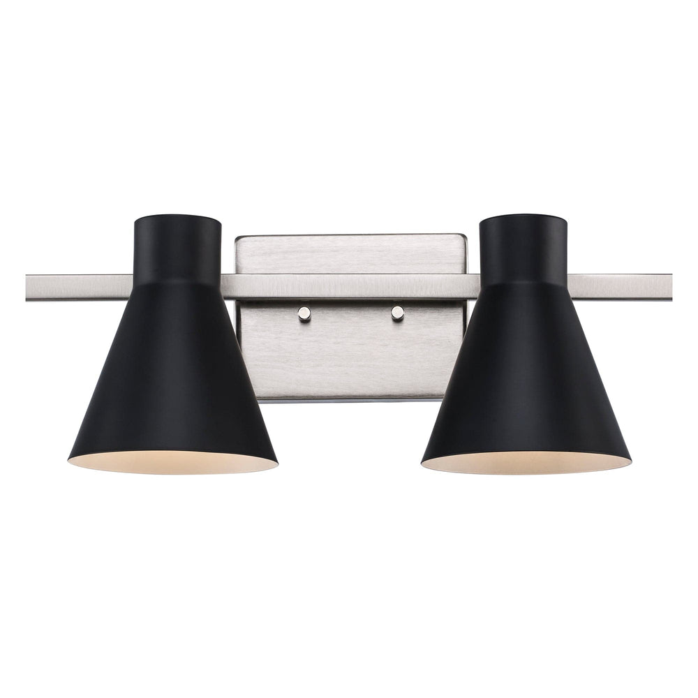 Trans Globe Gearshine 4 - Light Dimmable Vanity Flared Shades - Black / Brushed Nickel