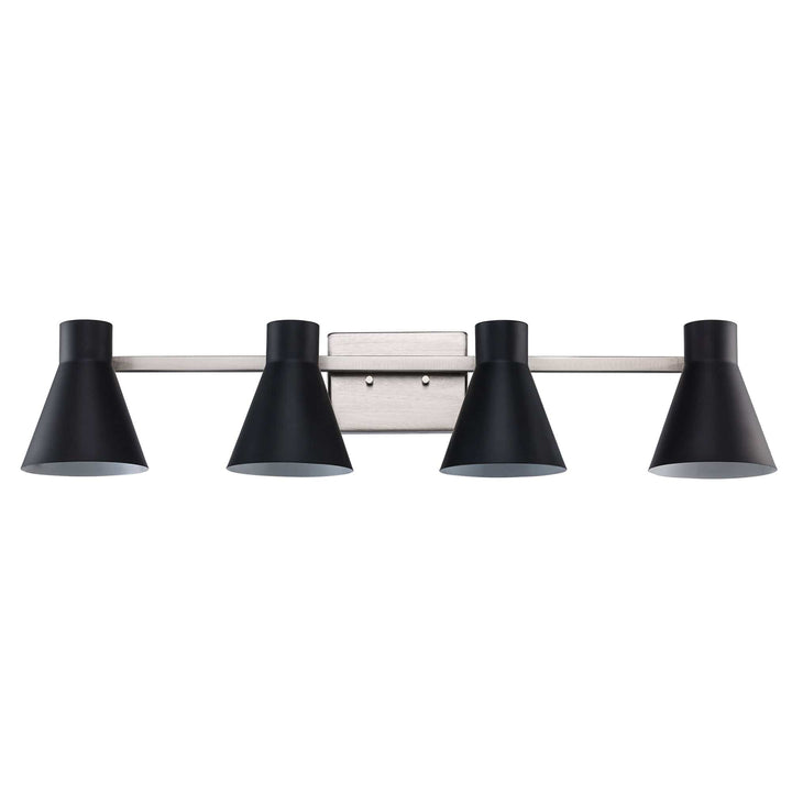 Trans Globe Gearshine 4 - Light Dimmable Vanity Flared Shades - Black / Brushed Nickel