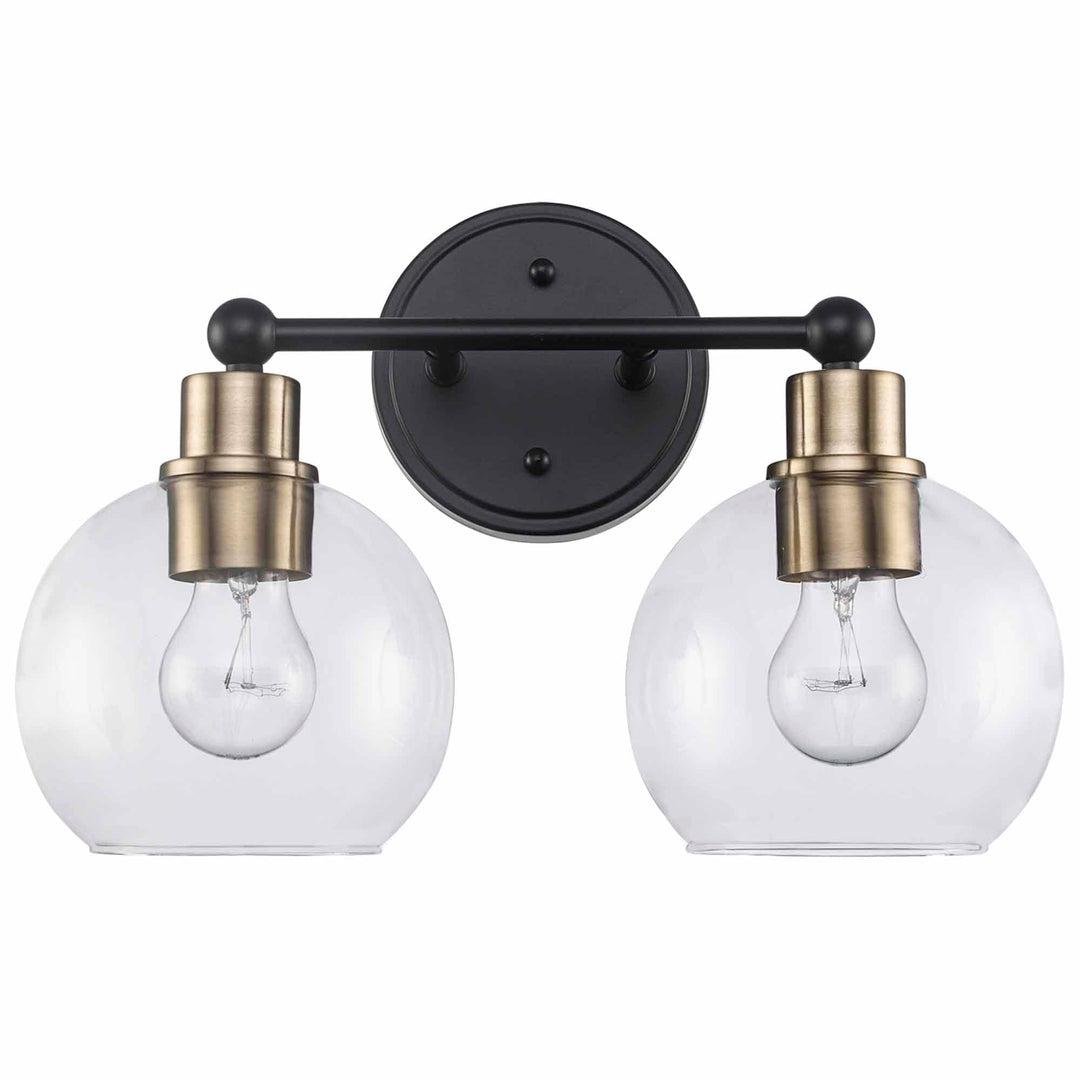 Trans Globe Grand 2 - Light Dimmable Vanity  Bailey -Antique Gold / Black